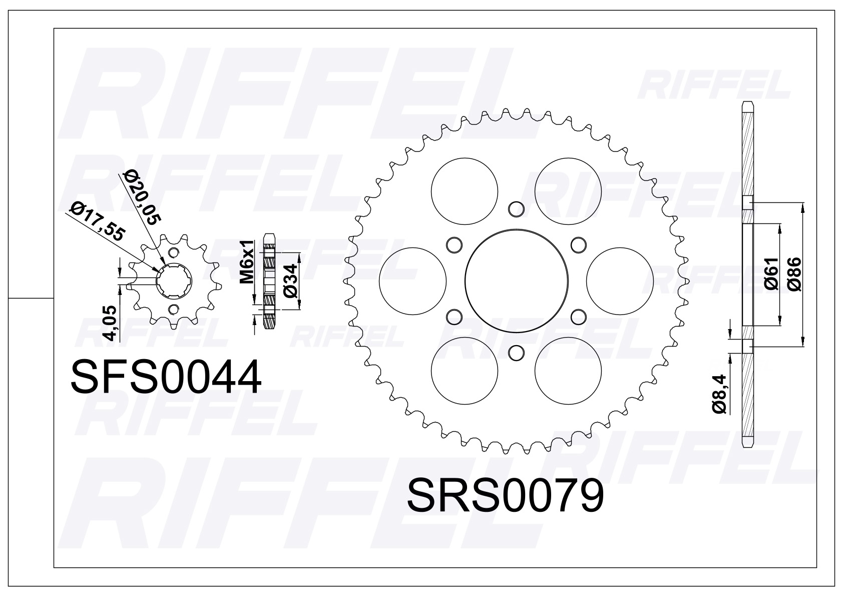 Kit transmisión Riffel TITANIUM HAOJUE NK-150 - Imagen 2